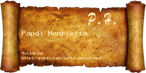 Papdi Henrietta névjegykártya