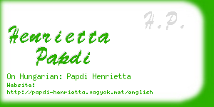 henrietta papdi business card